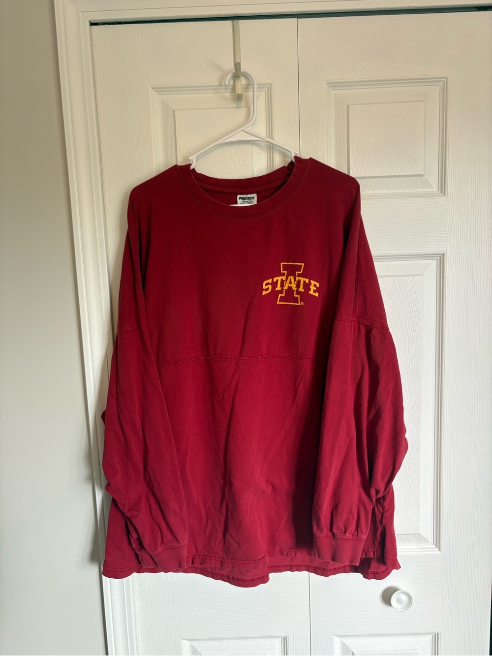 Vintage 90s Pressbox Iowa State Cyclones Red/Yellow Long Sleeve Shirt Mens  XL